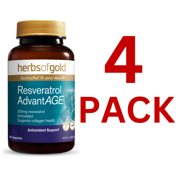 Herbs of Gold - Resveratrol AdvantAGE 60 Capsules - 4 Pack at $40.00 each