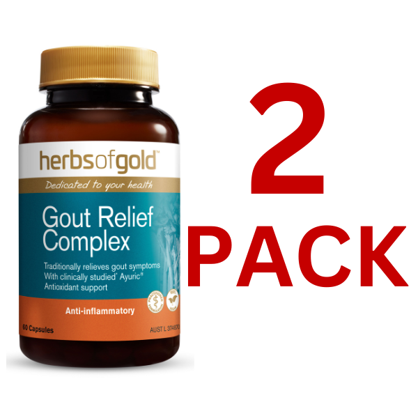 Herbs of Gold - Gout Relief 60 Vegetable Capsules - 2 Pack at $32.40 each