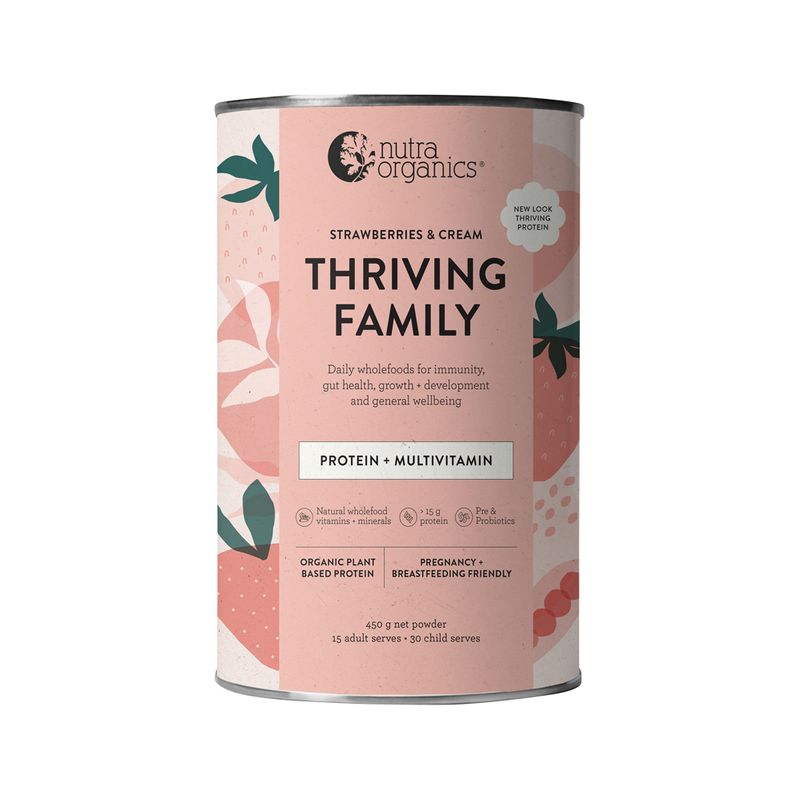 Nutra Organics - Thriving Family Protein Strawberries & Cream
