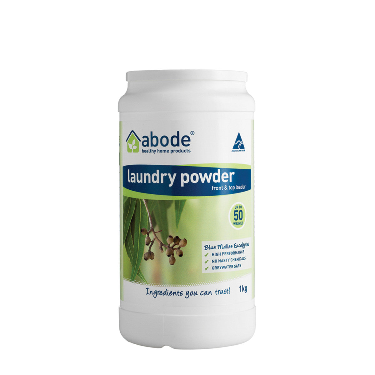 Abode - Laundry Powder (Front Top) Blue Mallee Eucalyptus
