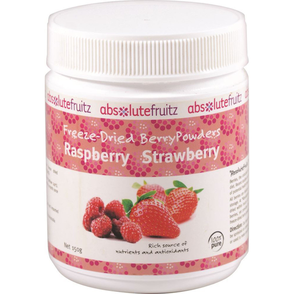 Absolutefruitz - Freeze Dried Raspberry Strawberry Powder 150G