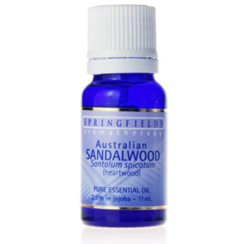 Springfields - Australian Sandalwood (2.5% in Jojoba) Pure Essential Oil