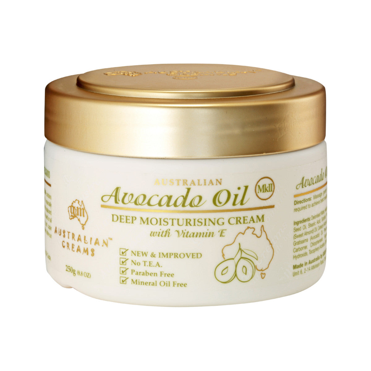 Australian Creams MkII - Avocado Oil Deep Moisturising Cream with Vitamin E