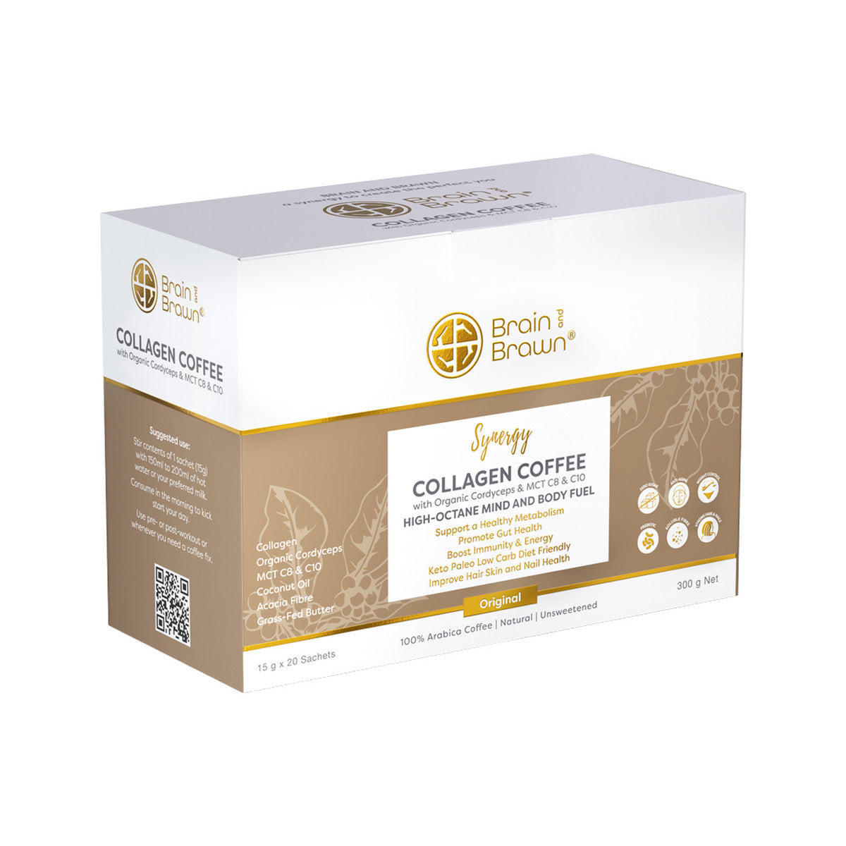 Brain and Brawn - Collagen Coffee Synergy (Organic Cordyceps & MCT C8 & C10)