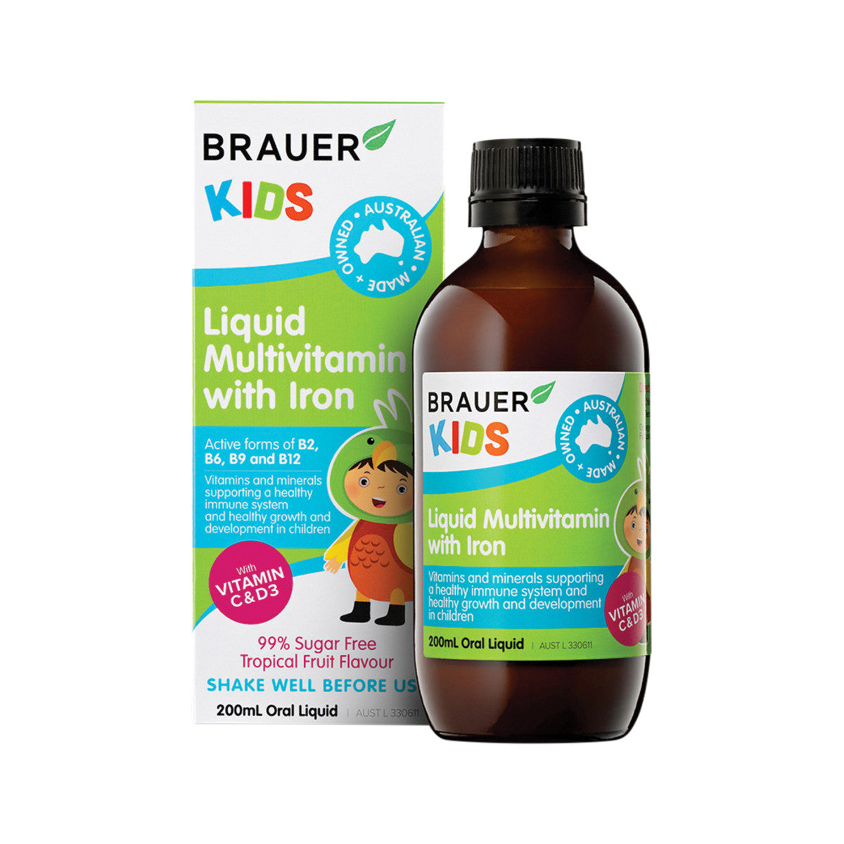 Brauer - Kids Liquid Multivitamin with Iron Oral Liquid
