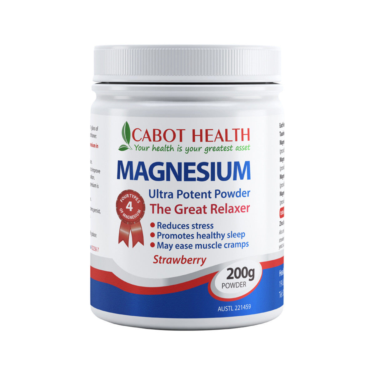 Cabot Health - Magnesium Ultra Potent Strawberry Powder