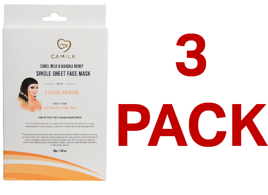 Camilk Camel Milk & Manuka Honey Single Sheet Face Mask 30g - 3 Pack
