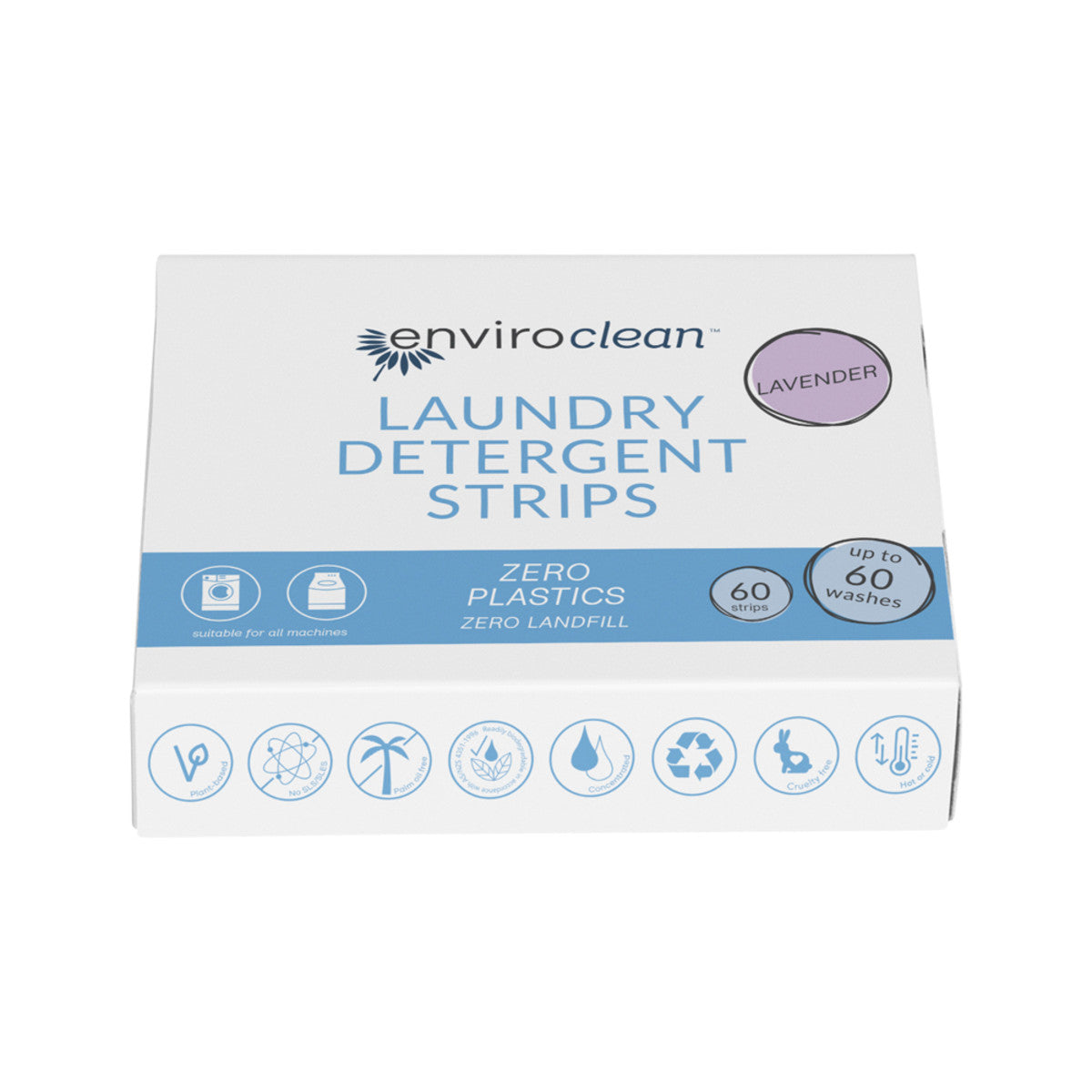 EnviroClean - Laundry Detergent Strips Lavender x 60 Pack