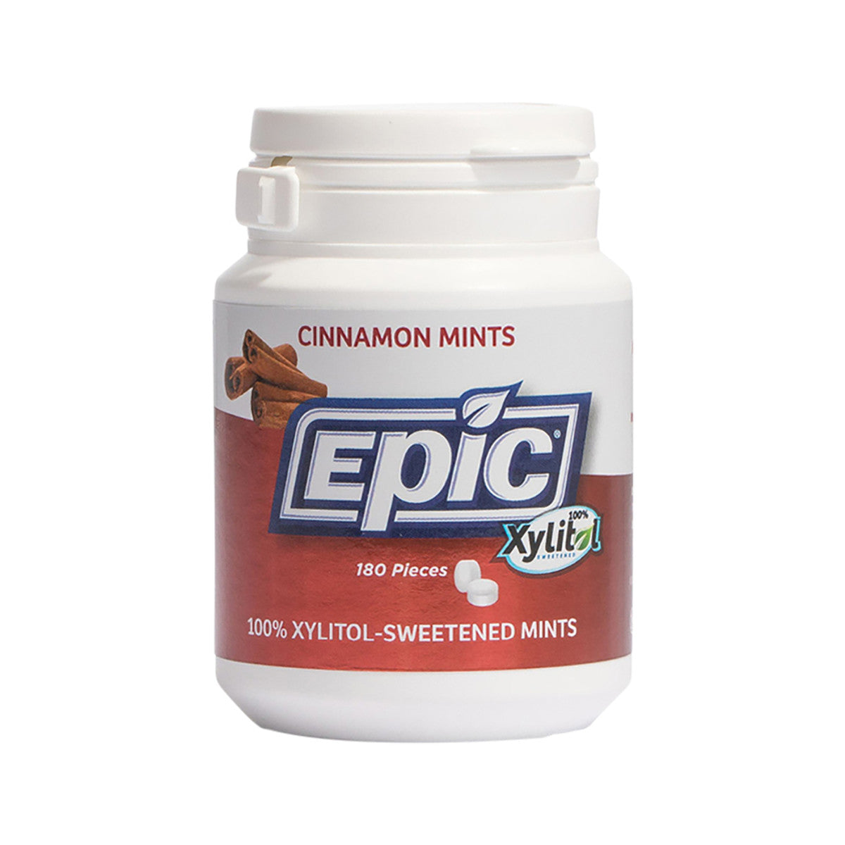 Epic - Xylitol (Sugar-Free) Mints Cinnamon 180 Piece Tub