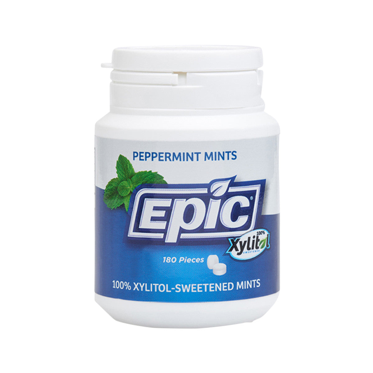 Epic - Xylitol (Sugar-Free) Mints Peppermint 180 Piece Tub