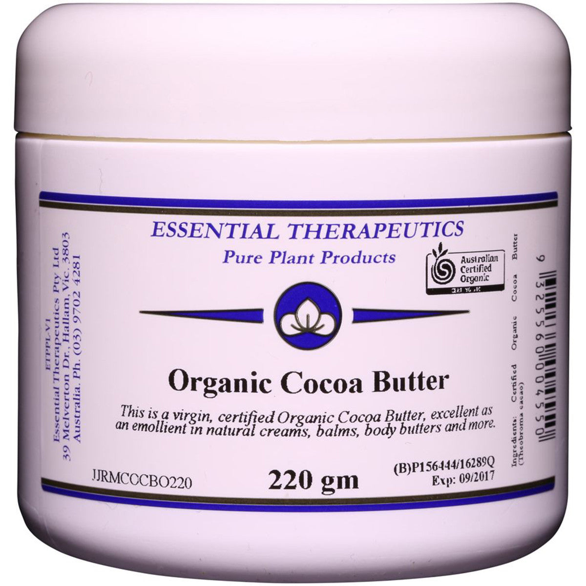 ESSEN THERAP COCOA BUTTER ORGANIC 220G