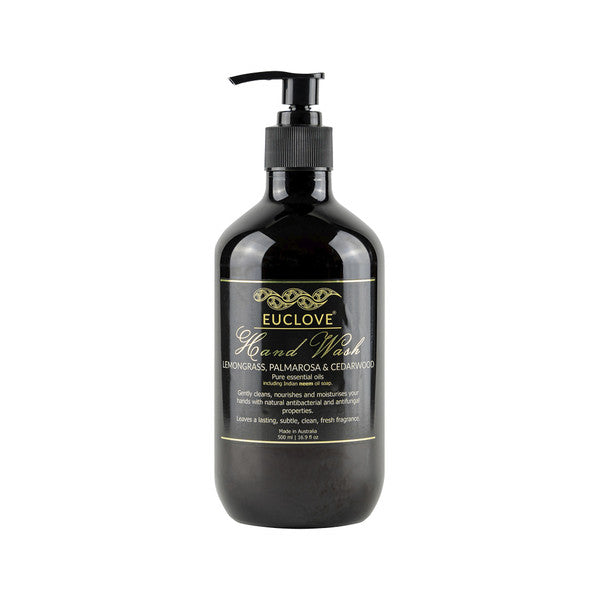 Euclove - Hand Wash Lemongrass, Palmarosa and Cedarwood 500ml Pump