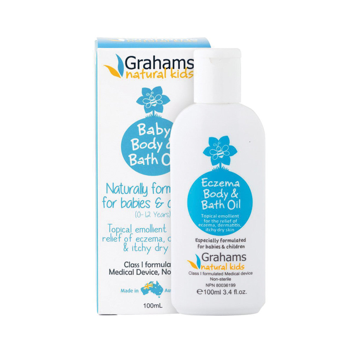 GRAHAMS NATURAL BABY ECZEMA BODY AND BATH OIL 100ML