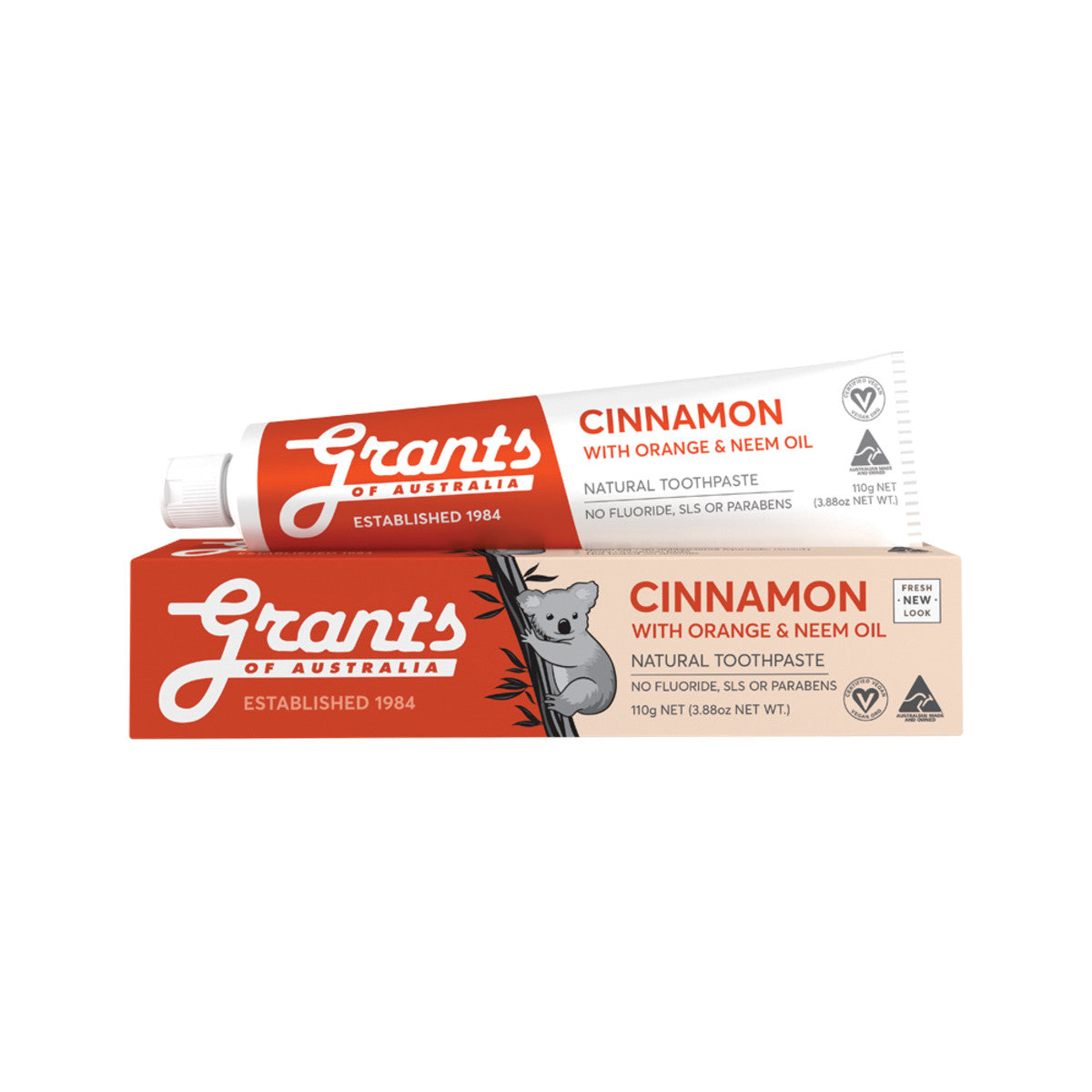 Grants Of Australia - Natural Toothpaste Cinnamon with Orange & Neem Oil