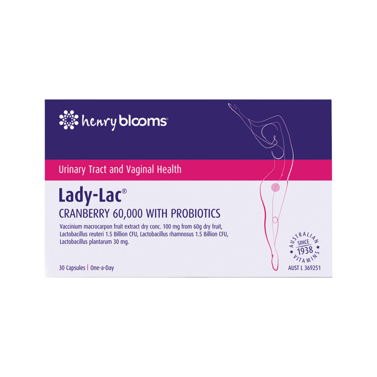 Henry Blooms - Lady-Lac Cranberry 60,000 with Probiotics