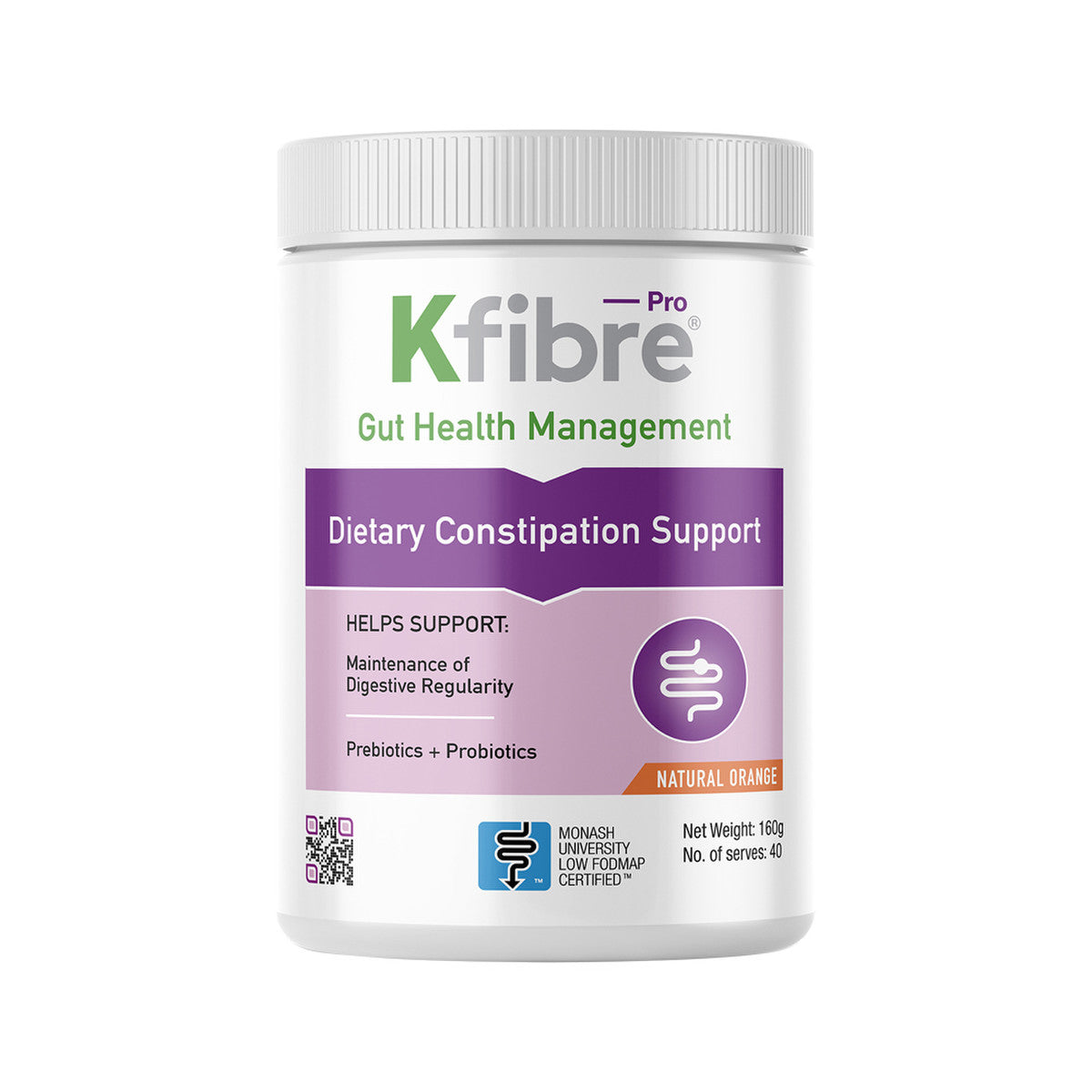 Kfibre - Pro Dietary Constipation Support Natural Orange Tub