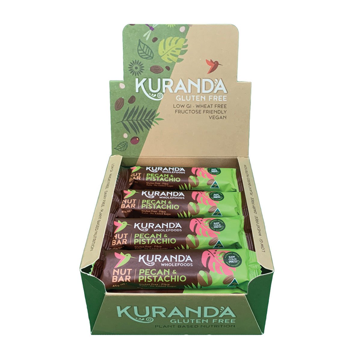 Kuranda - Gluten Free Nut Bars Pecan and Pistachio 45g