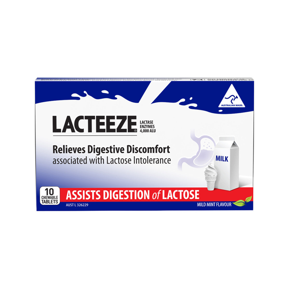 Lacteeze Chewable (mild mint flavour)