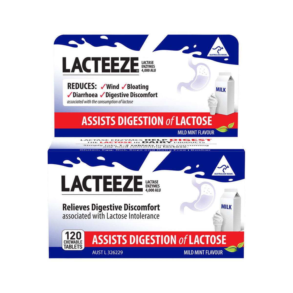 Lacteeze Chewable (mild mint flavour)