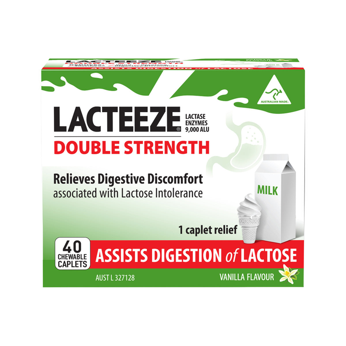 Lacteeze - Double Strength Chewable (vanilla flavour)