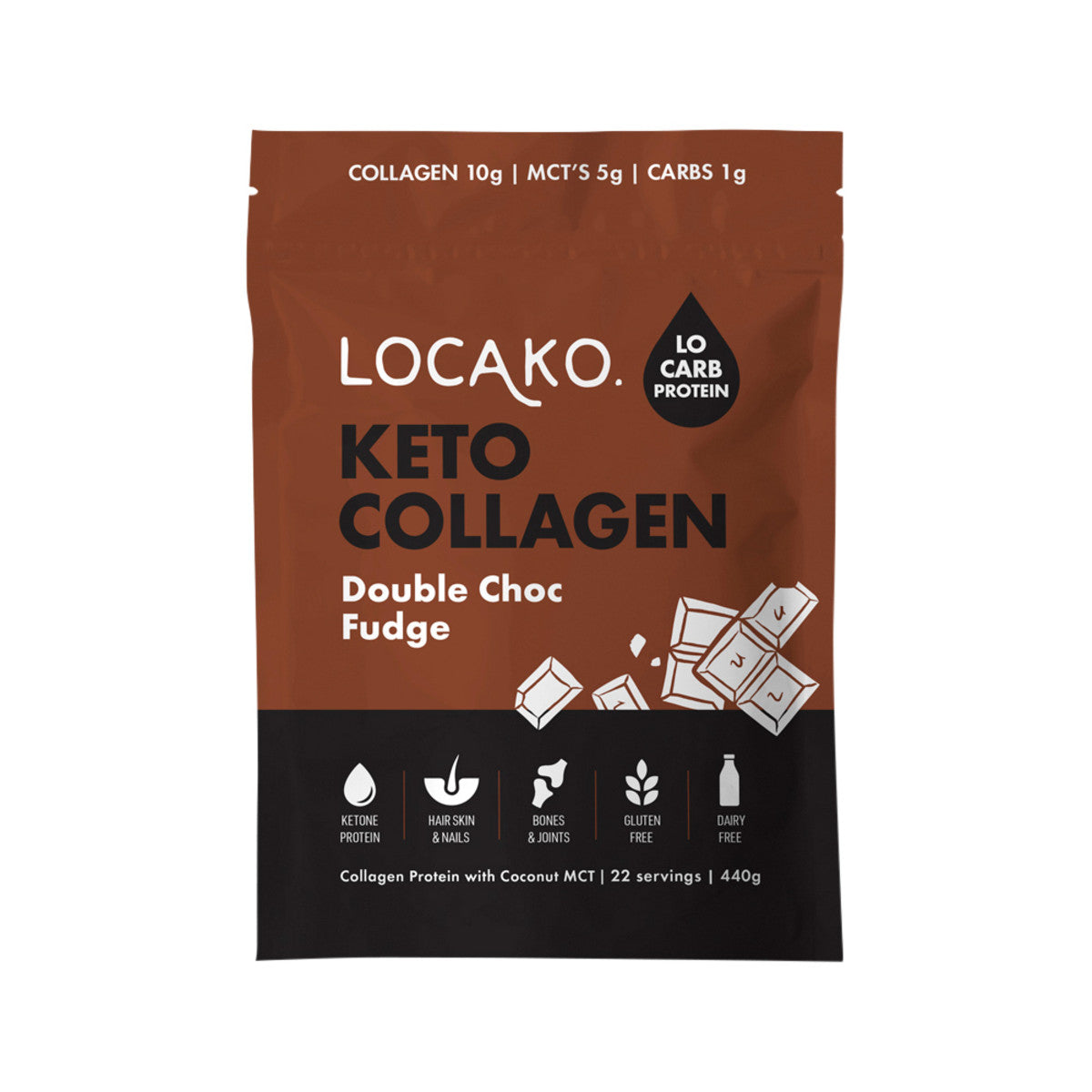 Locako - Keto Collagen Double Choc Fudge (Collagen Protein with Coconut MCT)