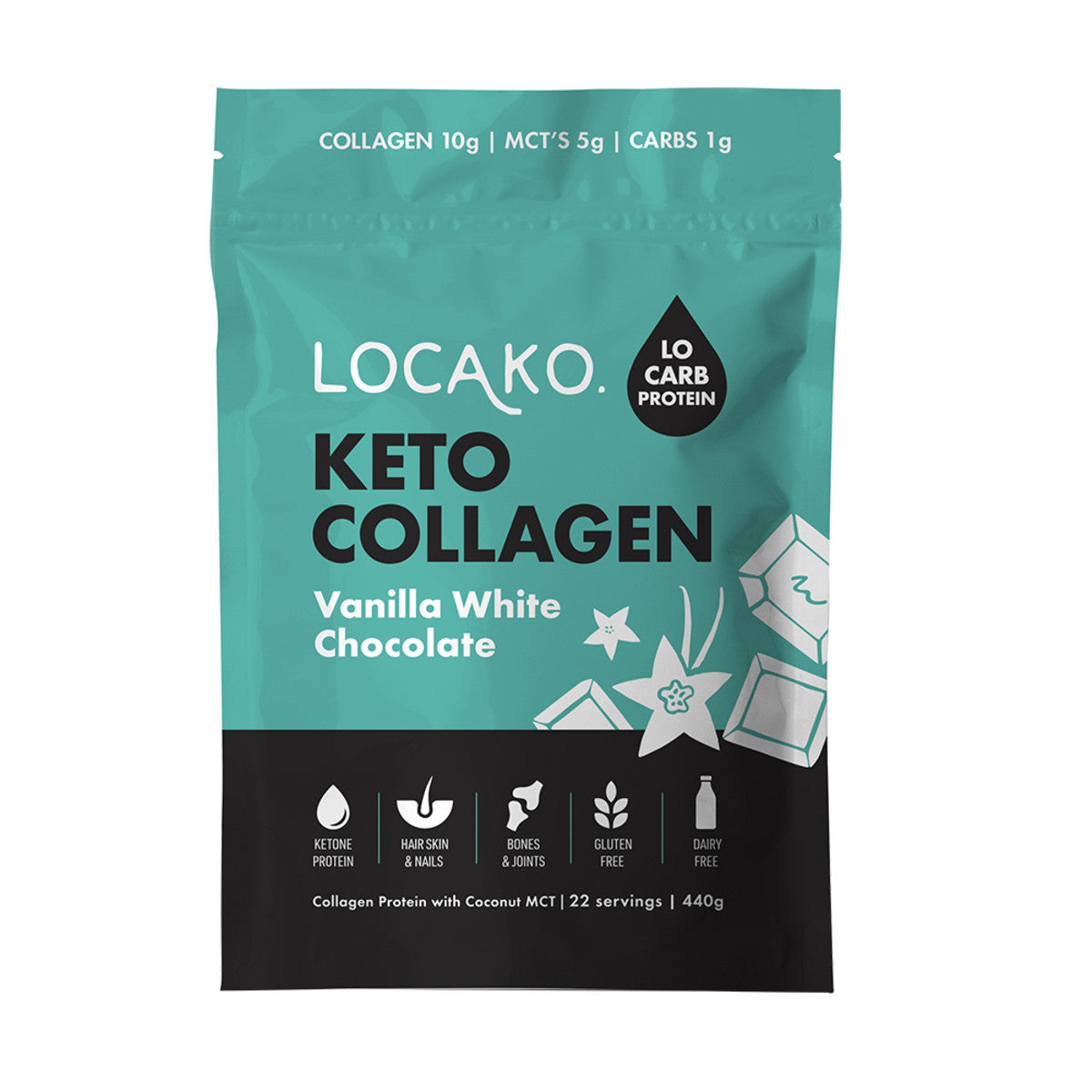 Locako Keto Collagen Vanilla White Chocolate 440g