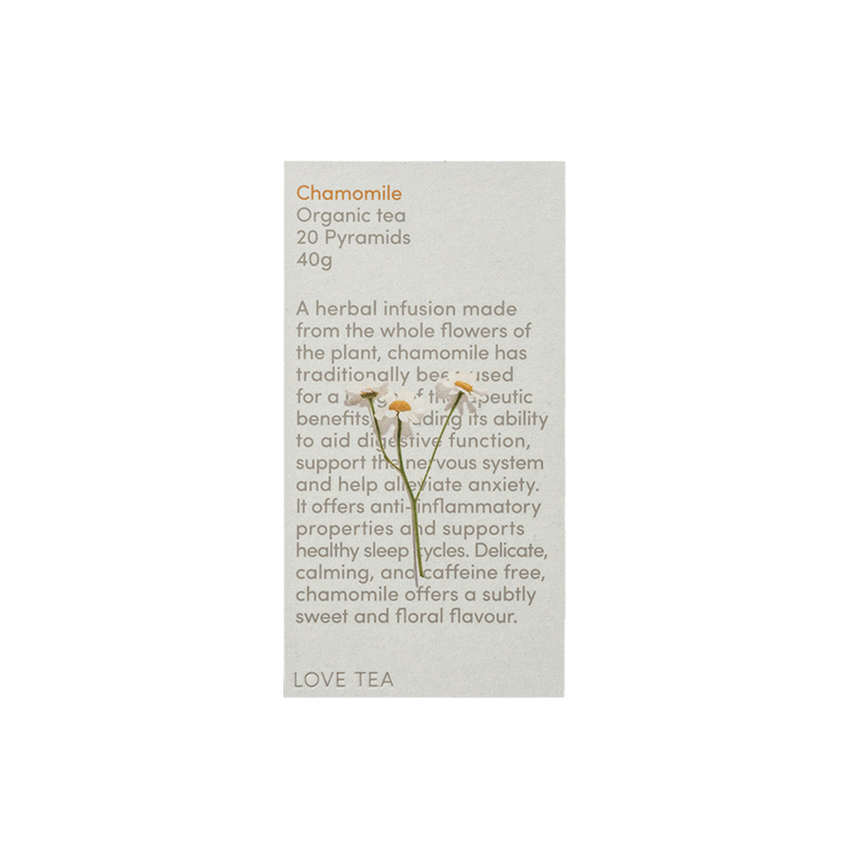 Love Tea - Organic Chamomile Tea Bags