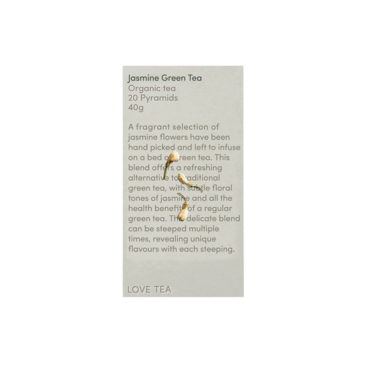 Love Tea - Organic Jasmine Green Tea Bags