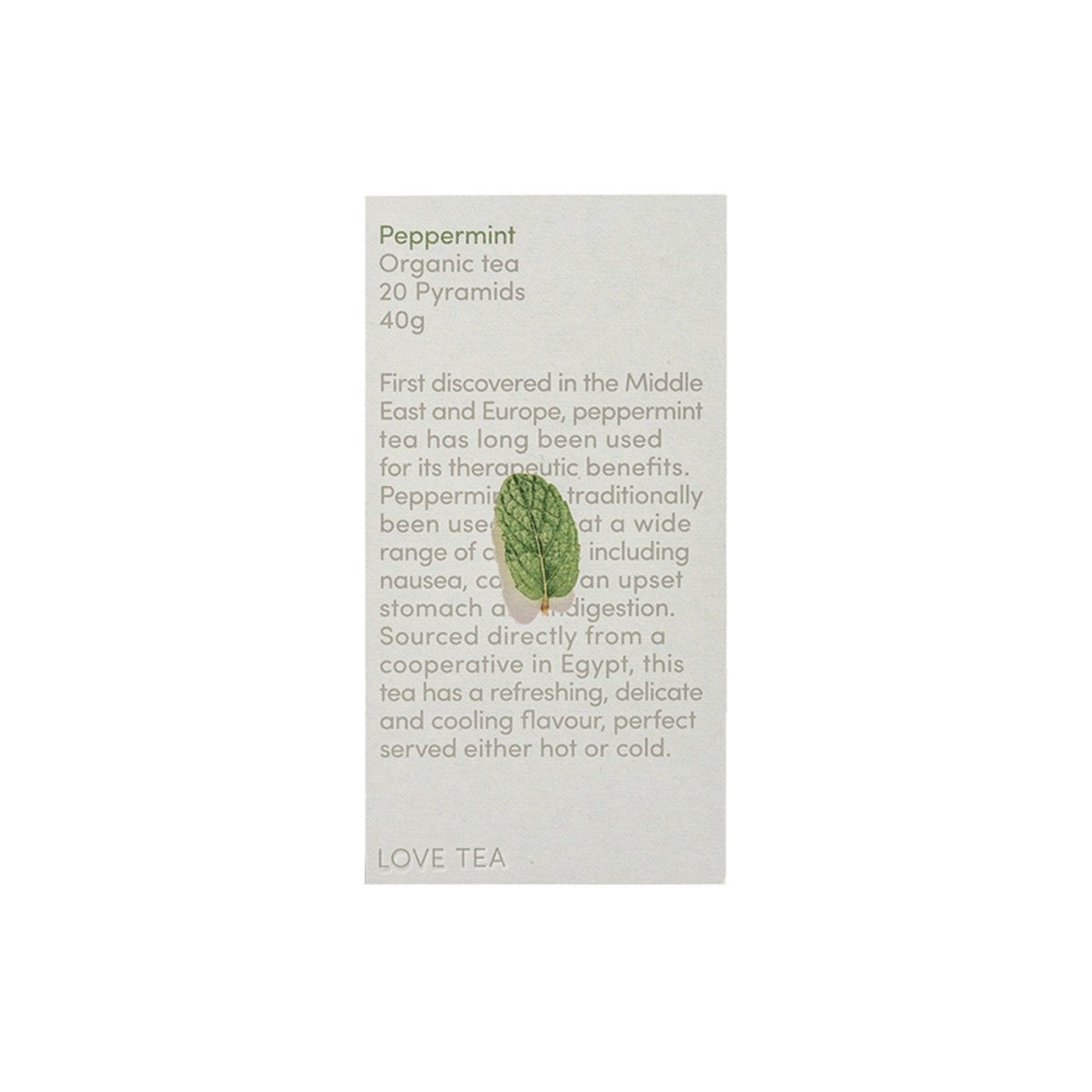 Love Tea - Organic Peppermint Tea Bags