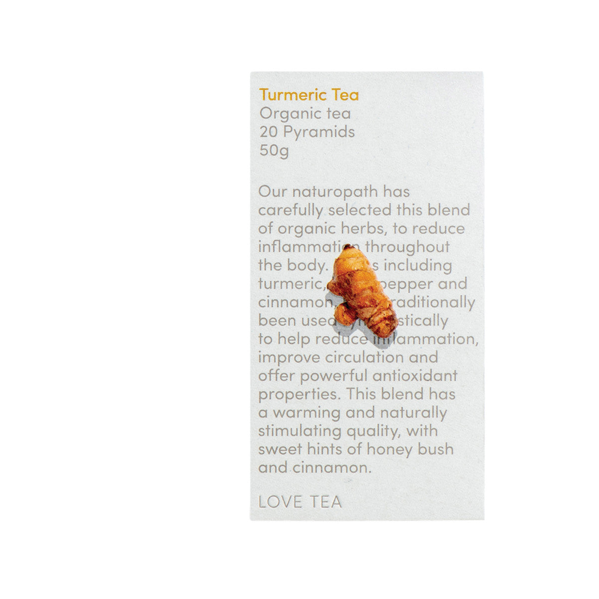 Love Tea - Organic Turmeric Tea Bags