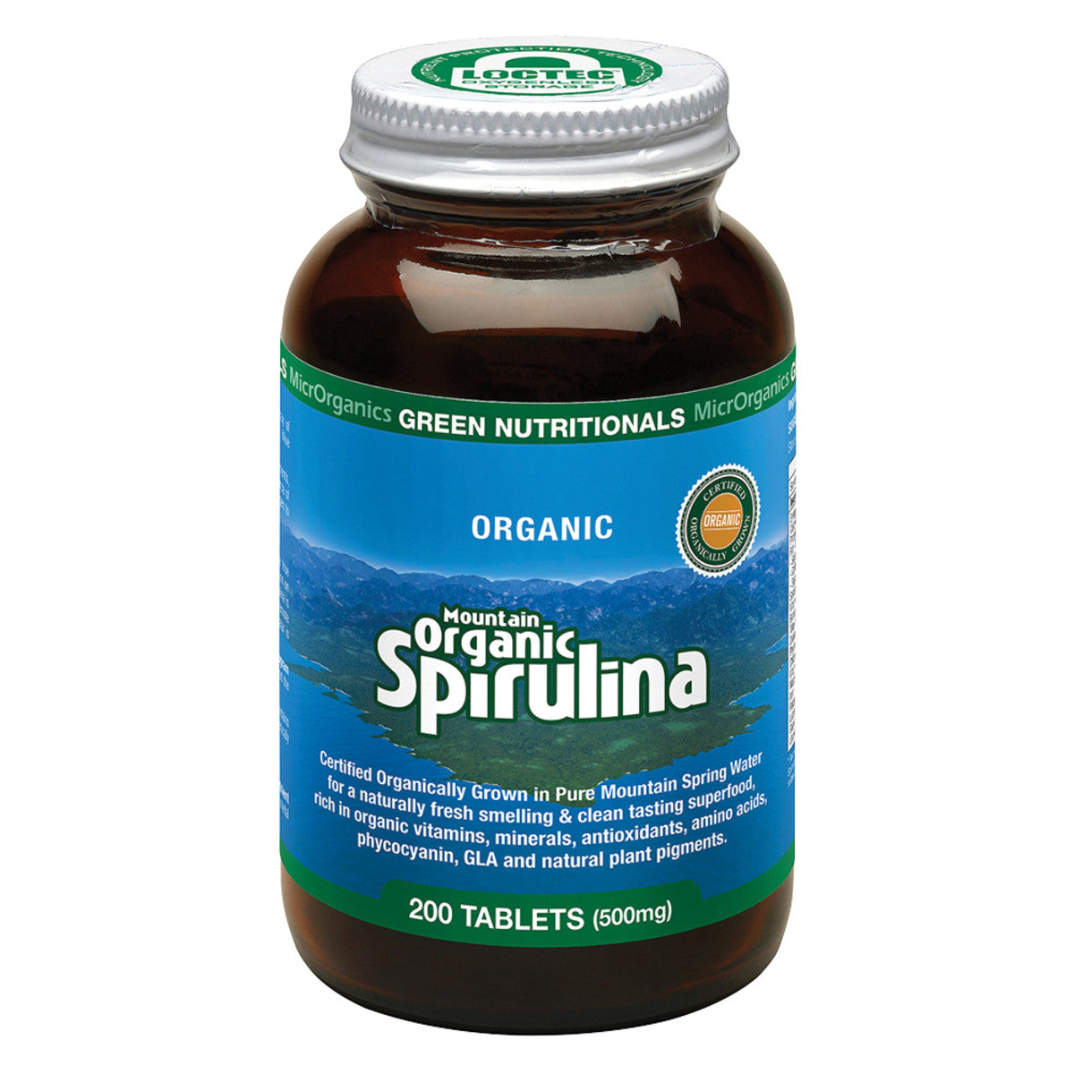 Green Nutritionals - Mountain Organic Spirulina 500mg