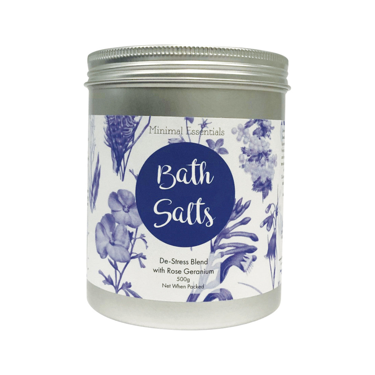 Minimal Essentials - Bath Salts De-Stress Blend with Rose Geranium