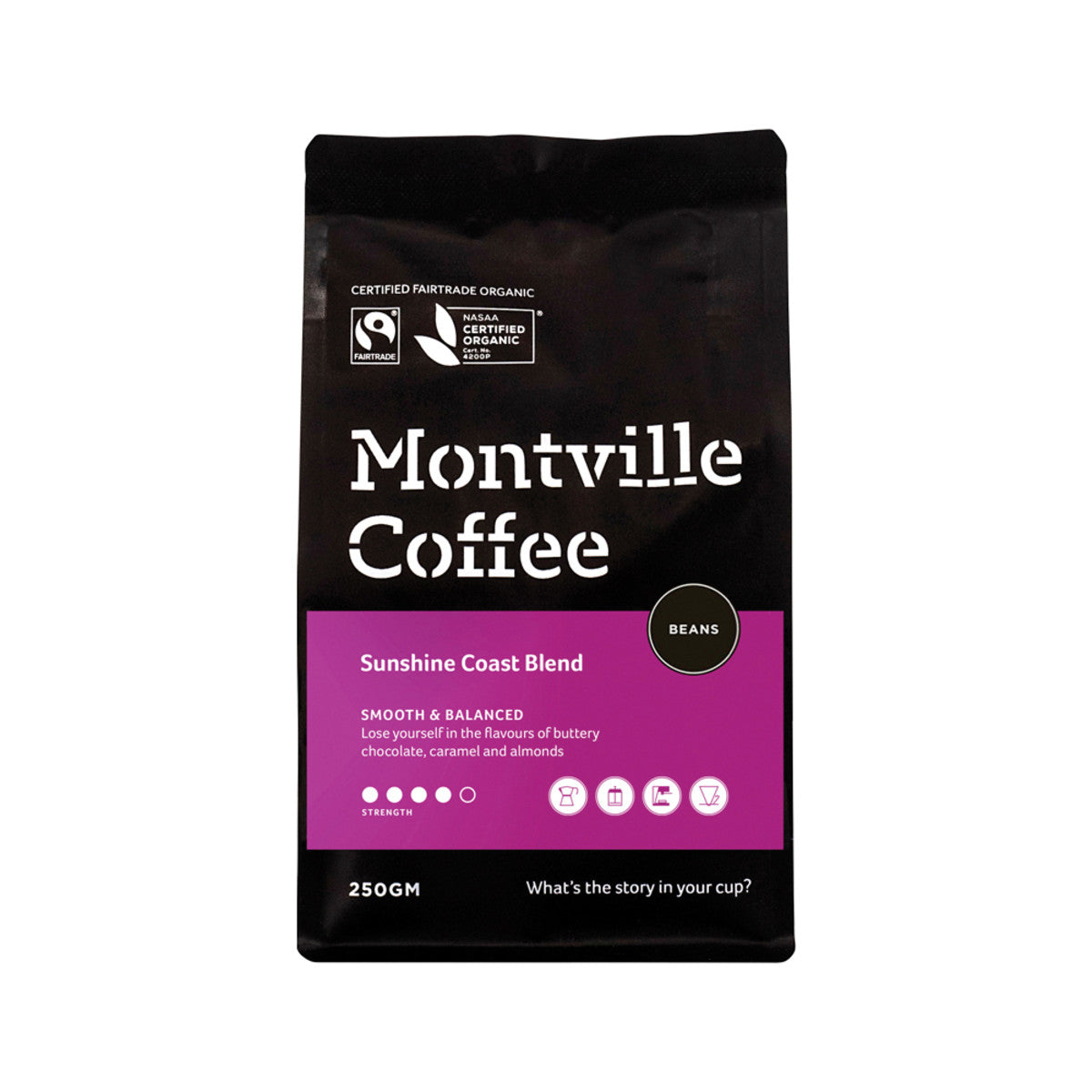 Montville - Coffee Organic Sunshine Coast Blend Beans