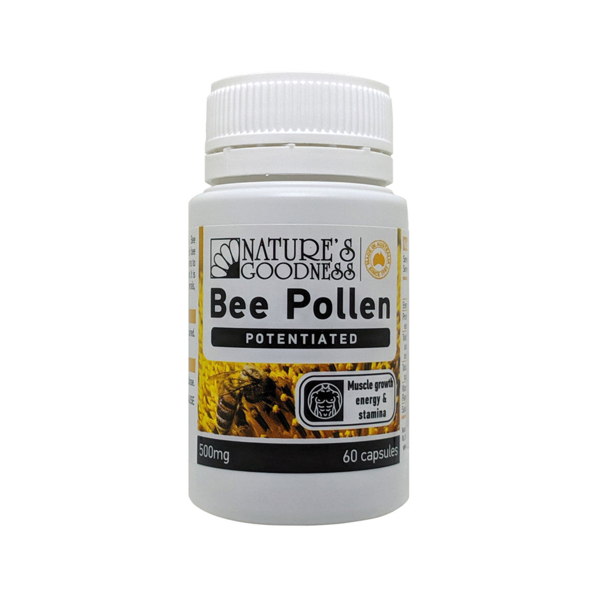 Nat Goodness Bee Pollen Potentiated (Activ) 500mg 60c