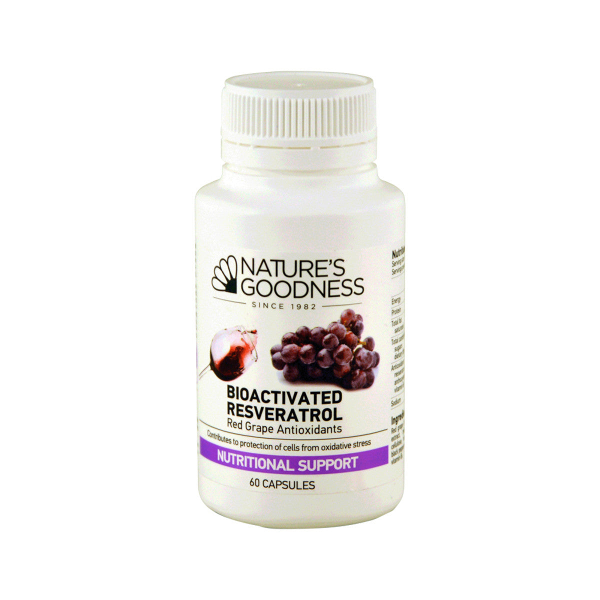 Nat Goodness Bioactivated Resveratrol Red Grape Antiox 60c
