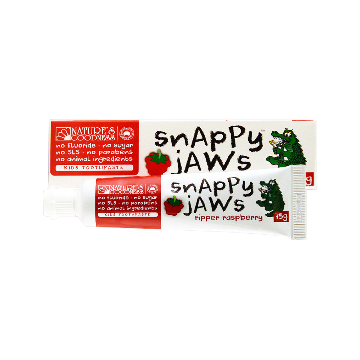 Nat Goodness Snappy Jaws Toothpaste Ripper Raspberry 75g