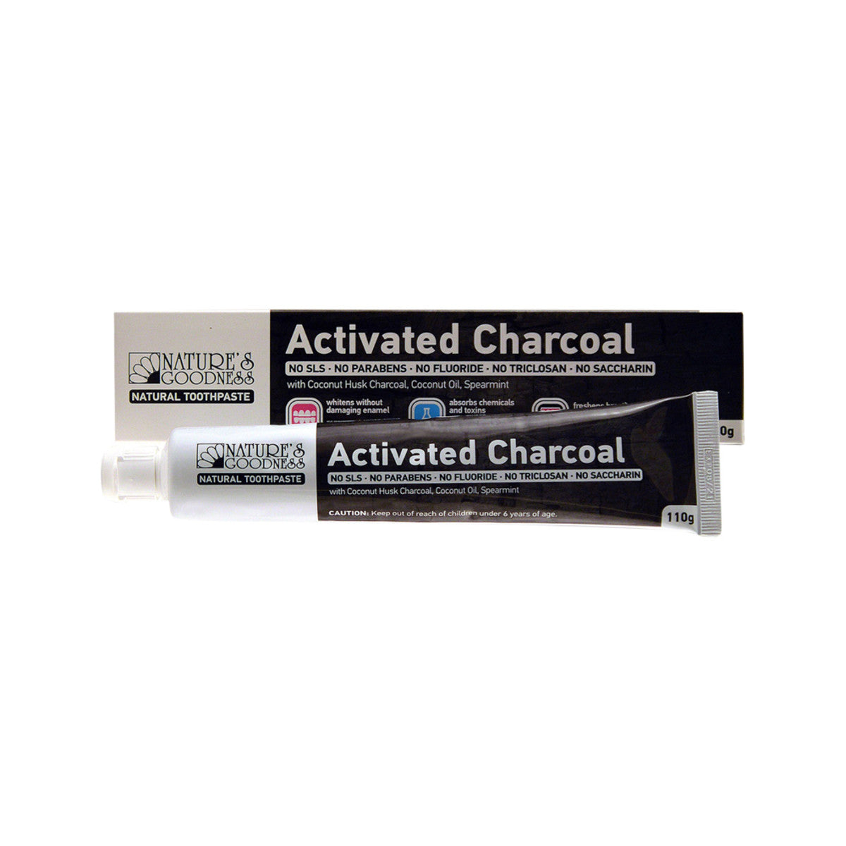 Nat Goodness Toothpaste Activated Charcoal 110g