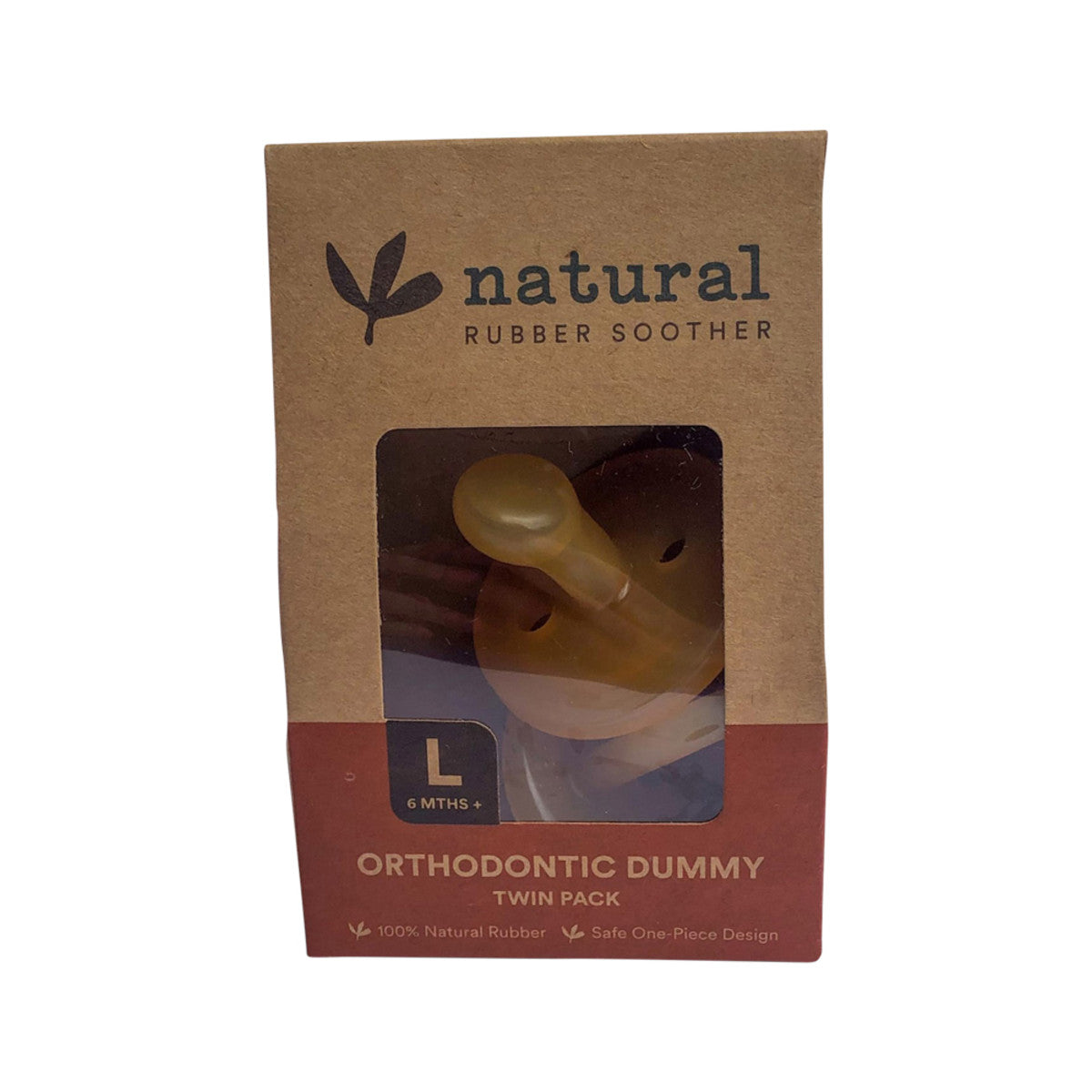 Natural Rubber Soother - Orthodontic Dummy Large (6+ Months) Twin Pack