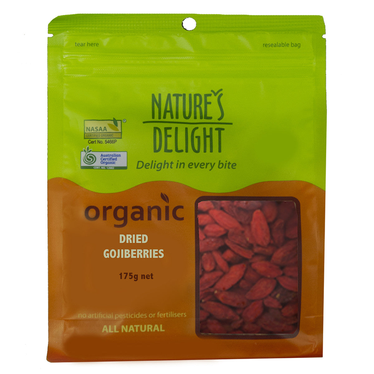 Natures Delight - Organic Dried Gojiberries 175g