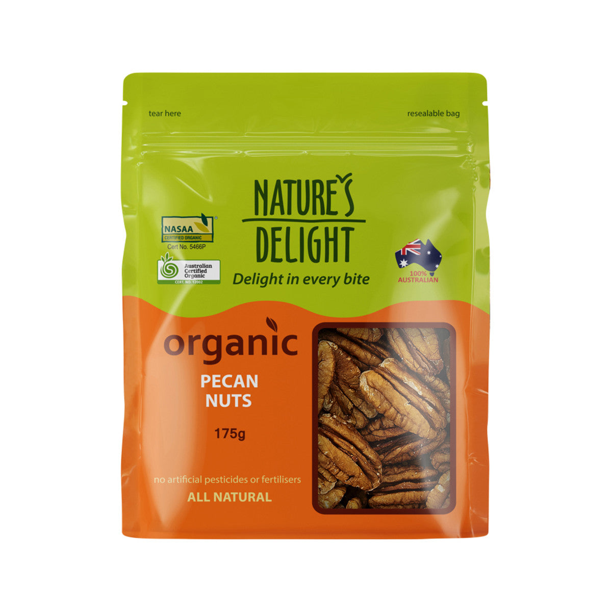 Natures Delight - Organic Pecan Nuts 175g