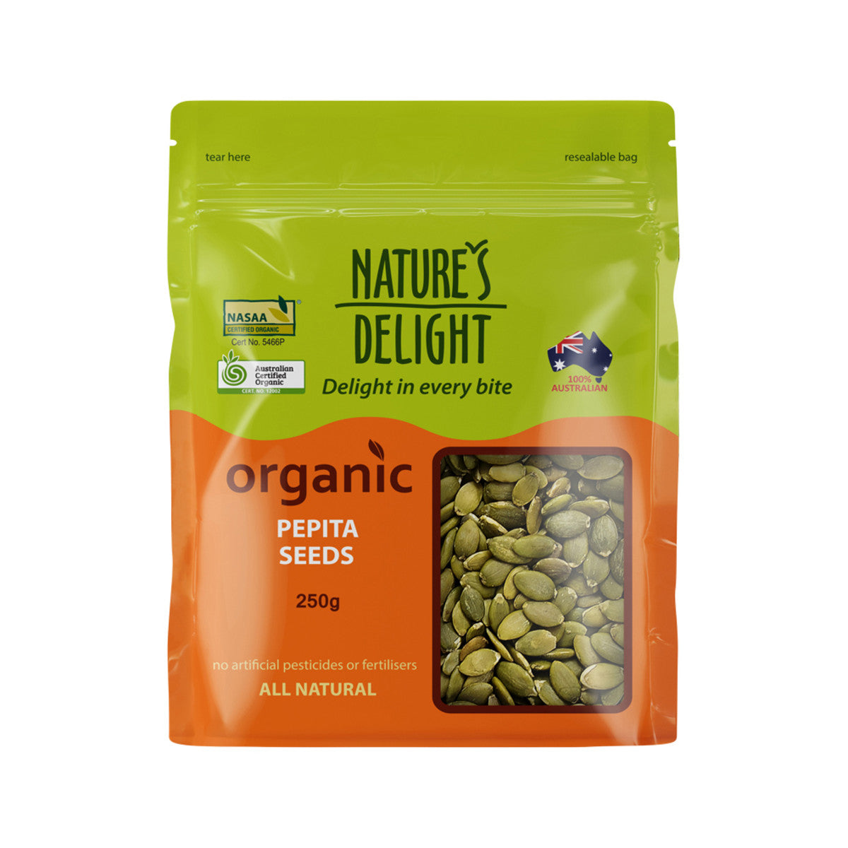 Natures Delight - Organic Pepita Seeds 250g