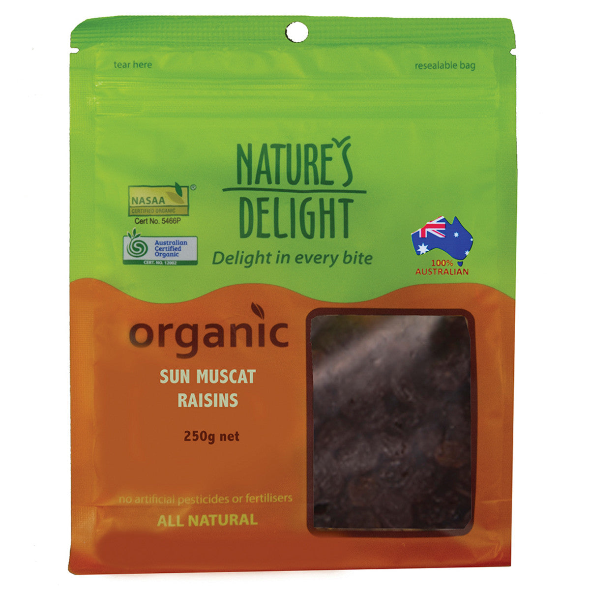 Natures Delight - Organic Sun Muscat Raisins