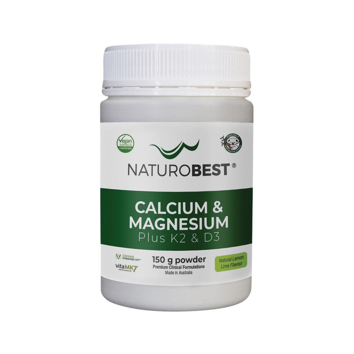 NATUROBEST CALCIUM AND MAGNESIUM PLUS K2 AND D3 150G