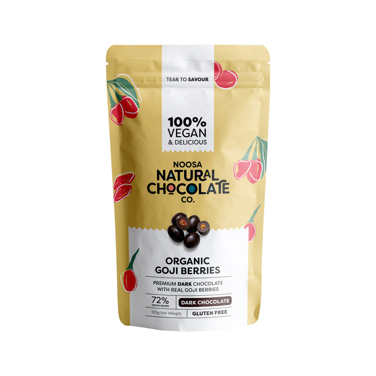 Noosa Natural Dark Chocolate Organic Goji Berries 125g