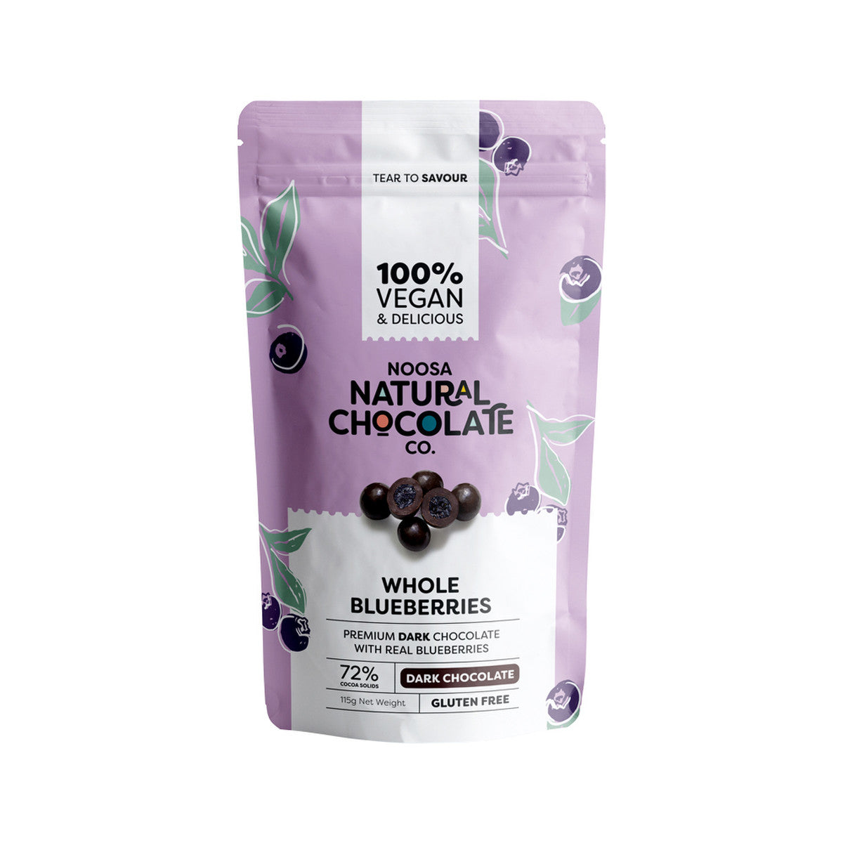 Noosa Natural Dark Chocolate Whole Blueberries 115g