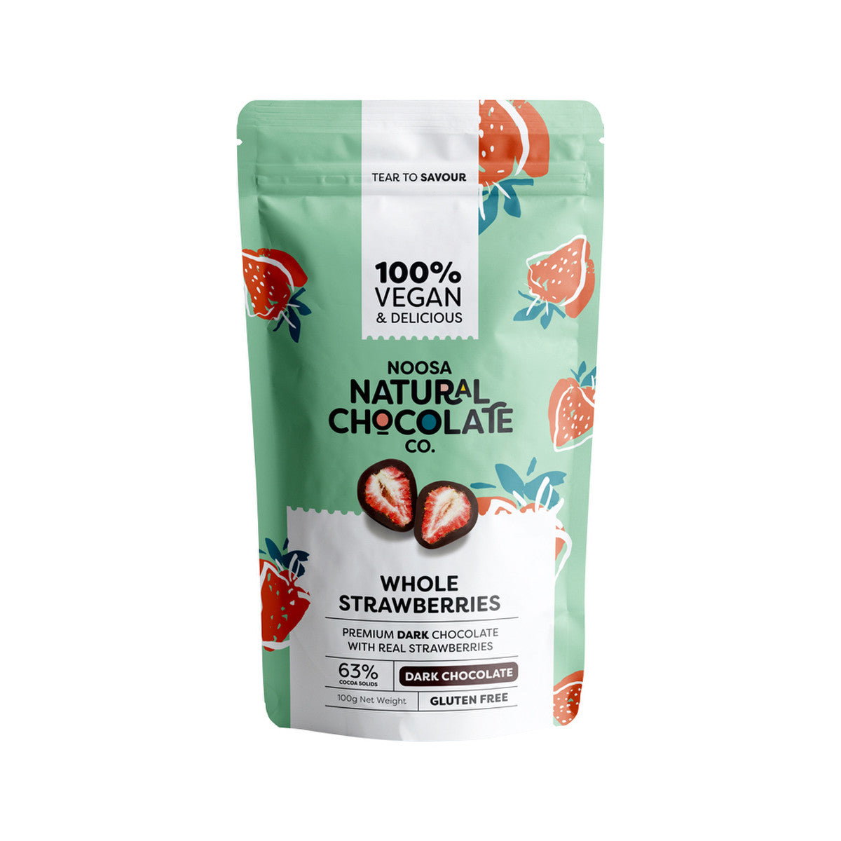 Noosa Natural Dark Chocolate Whole Strawberries 100g