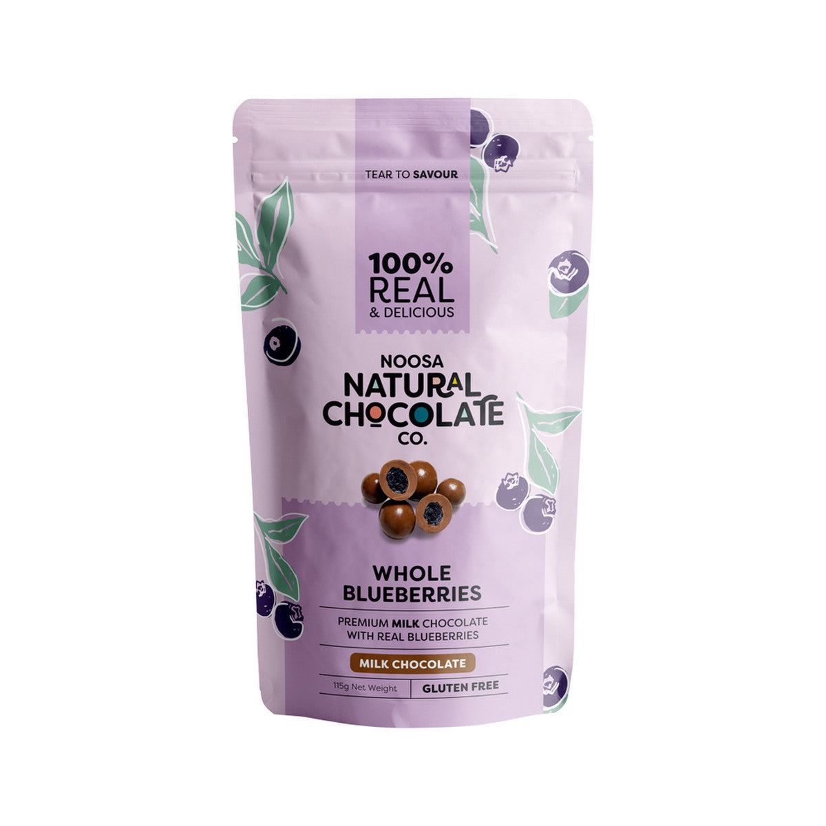 Noosa Natural Chocolate Co. - Milk Chocolate Whole Blueberries