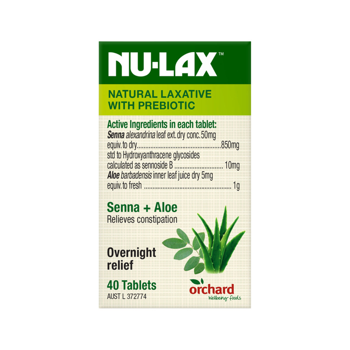 Nu-Lax - Natural Laxative Senna + Aloe