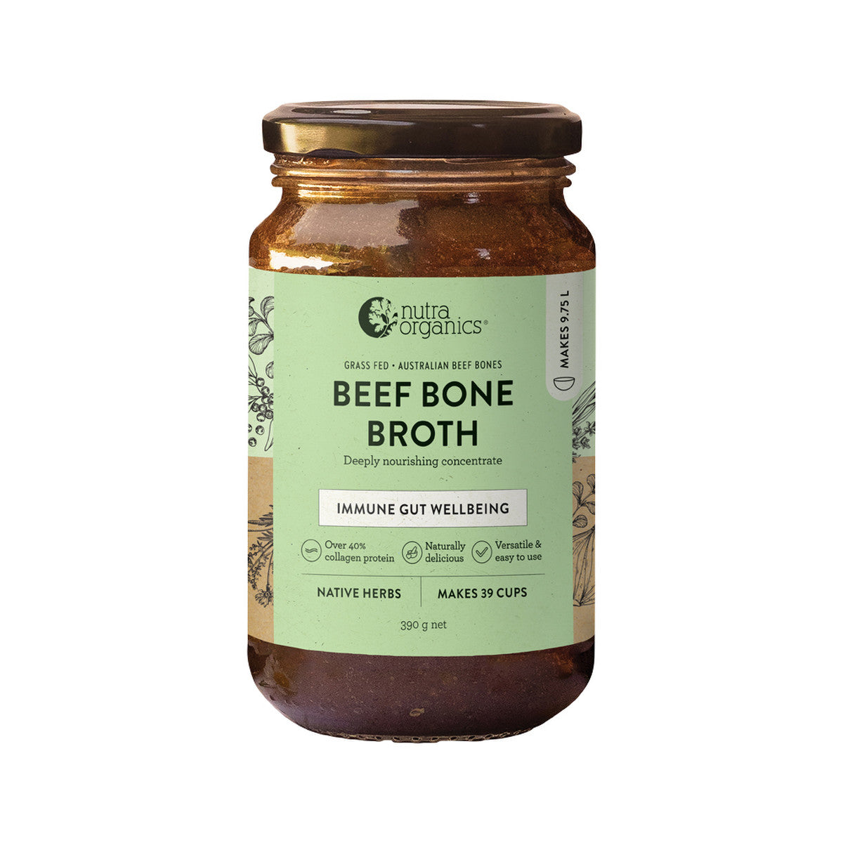 Nutra Organics - Bone Broth Beef Concentrate Native Herbs