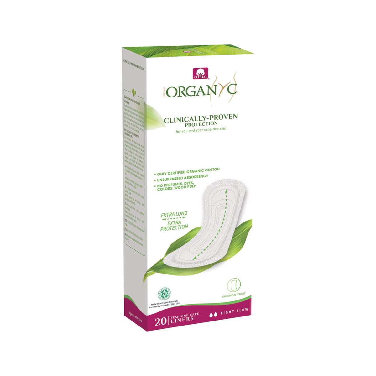 Organyc Panty Liners Flat Maxi x 20pk